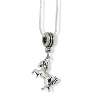 Horse on Hind Legs with Bushy Tail Charm Chain Necklace